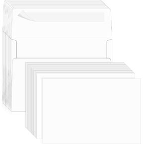 5" x 7" Blank Note Cards and Envelopes Flat Cardstock with A7 Self-Seal Envelopes for Wedding, Invitations, DIY, Greeting Card, Thank You Cards, 100 Pack