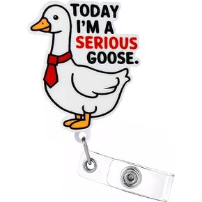 Celokiy Silly Goose Nurse Badge Reel, Funny Retractable ID Card Holder for RNs, CNAS, and Medical Staff