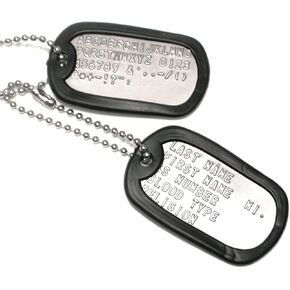 ARMYU Customized Military Dog Tags - Personalized Metal Tags Matte Set with 2 Chains and 2 Silencers (Choose Any Color)