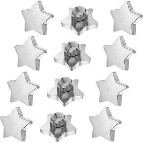 100Pcs Star Buttons for Crafts, Small Silver Star Buttons for Sewing Decorative Star Buttons for Clothing Costume Design Scrapbooking DIY Art Crafts Decoration (12 mm)