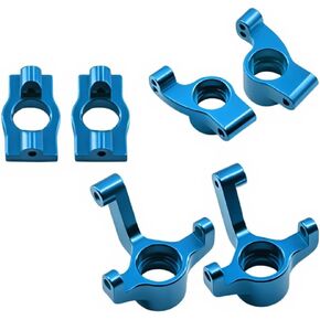 Front Steering Knuckles, Caster Blocks C Hubs and Rear Hubs Meta Aluminum for Losi Micro b Losi Micro t Upgrades Parts 1/24 1/28 Accessories Rc Car 2WD Buggy RTR LOS00007 Replacement (Blue)