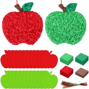 Kosiz 24 Sets Apple Crafts for Kids Kit Back to School Apple Decor Tissue Paper Crafts Fall DIY Craft Set for First Day of School Classroom Fall Thanksgiving Party Supplies Activities