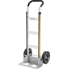 Gorilla 800 lb Capacity Aluminum Hand Truck, Wide Load Toe Plate, Premium Flat-Free Wheels, Wide Grip Handle, Heavy-Duty Silver Hand Truck
