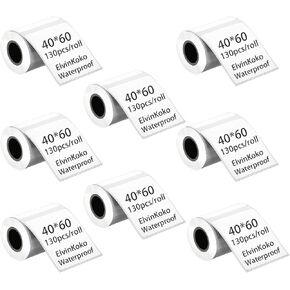 8Rolls M110 Thermal Labels for M221/M220/M120/M200 Label Papers 1.57"x2.36"(40x60mm),130 Labels/Roll Waterproof Sticker P50 Label Maker 40 * 60