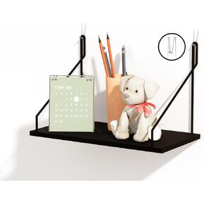Cubicle Shelf with Hooks – 11.8" Office Cubicle Accessories for Work, Floating Wall Shelf for Cubicle Decor, Hanging Organizer for Cubicle Wall Storage & Office Decorations&Black
