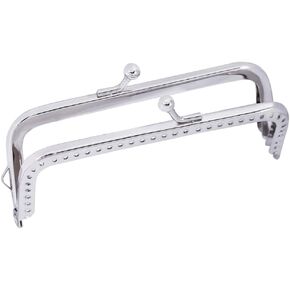 5Pcs 4.13-Inch Square Silver Iron Purse Frame with Beads Lock for DIY Handbag Craft and Bag Making Supplies