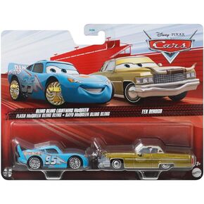 Cars Disney Pixar Pack of 2 Metal Cars 1:55 - Die-Cast Bling Bling Lightning McQueen & Tex Dinoco
