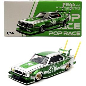 1:64 Diecast Model Car Compatible with Nissan Skyline C210 Kaido Racer Bosozoku Style Limited Edition by Pop Race PR640061