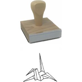 Paper Crane Rubber Stamp, 2 X 2'' Wood Stamp