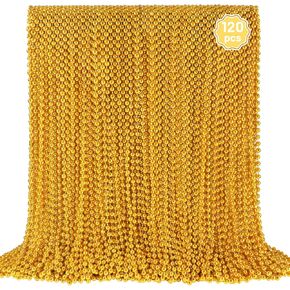 Yaxinrui 120 PCS Mardi Gras Beads ، قلادات الحفلات لماردي غرا ، عيد الميلاد ، عيد القديس باتريك ، ملحقات قلادات ملونة معدنية في 12 لونًا