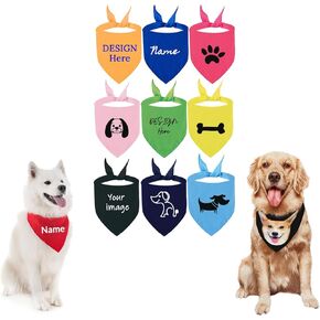 Personalized Dog Bandana – Custom Embroidered Pet Scarf with Name, Triangle Bib for Small Medium Large Dogs, Cats & Puppies