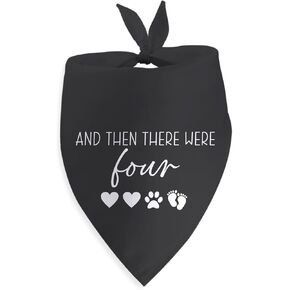 Pregnancy Announcement Dog Bandana and Then There were 5 Expecting Dog Baby Gifts for Large Medium Small Cats Dogs Five Baby Announcement Photo Props Pet Scarf Christmas Puppy Gifts