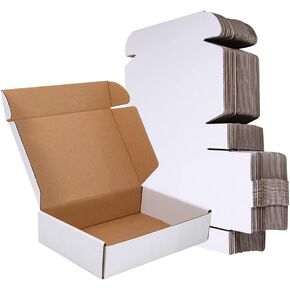150 Pack 9x6x2'' Small Shipping Boxes, Corrugated Cardboard Mailers for Business, White (CM962-150)