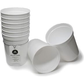 Rolling Sands 16 oz. Reusable Plastic Stadium Cups, 8 Pack, Made in USA, BPA-Free Dishwasher Safe Tumblers, Yellow