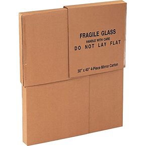 Box Partners 40604PCMC Mirror Boxes 4-Piece 40 x 60 x 3 1/2 1 Piece of 40 x 60-Inch Kraft 4/Bundle