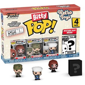 Funko Bitty POP Retro Toys - GI Joe, 4-Pack​ and A Surprise Mystery Mini Figure - 0.9 Inch (2.2 Cm) - Transformers Classic Collectable - Stackable Display Shelf Included - Gift Idea - Cake Topper