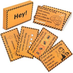 Supper Funny Bad Parking Cards, 50 Cards with 10 Designs Perfect for Shaming Awful Drivers, Funny White Elephant Gifts for Adults, Hilarious Gag Gifts Xmas Stocking Stuffers