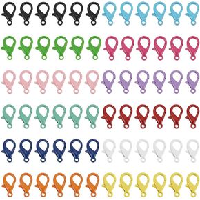 PH PandaHall 72pcs 12 Colors Colorful Lobster Claw Clasps, 16x9mm Alloy Jewelry Clasps Colorful Necklace Fastener Hook Bracelet Clip Closure Lanyard Snap Hooks for DIY Jewelry Bracelet Pendant Making