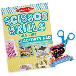 Melissa & Doug Sea Life: S c i s s o r Skills Activity Pad Bundle with 1 Theme Compatible M&D Scratch Fun Mini-Pad (32007)