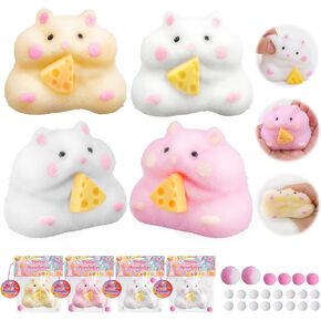 4pcs Taba Squishy Hamster Toys, Big Soft fufu Hamster Squishy Toy, Cute Taba Toys for Stress Relief, Hamster Fidget Toys Suitable Adults Kids