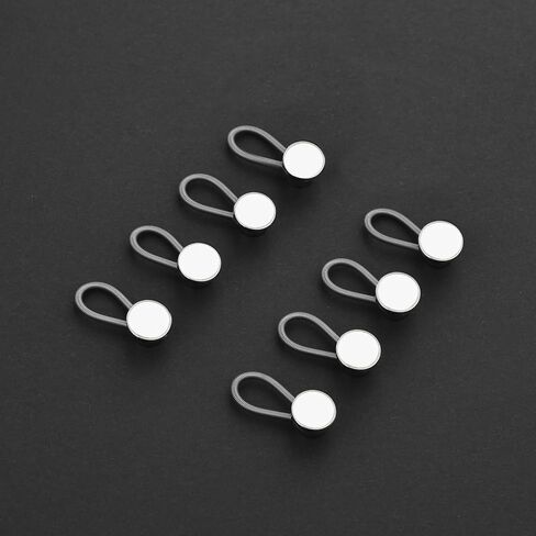 8Pcs Collar Extenders for Mens Shirts Button Extender Soft Elastic Extenders for Neck Tie Dress Coat Silver Tone in Kuwait