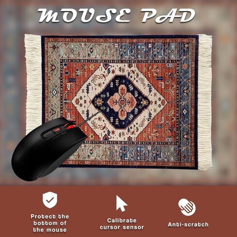 لوحة فأر السجاد الفارسية ذات الطراز الفارسي-وسادة مكتب البساط البوهيمي المصغرة ، حصيرة فأر كمبيوتر غير قابلة للانزلاق مع حواف مهينة ، ديكور طاولة أنيقة لإكسسوارات المنزل والمكاتب in Kuwait