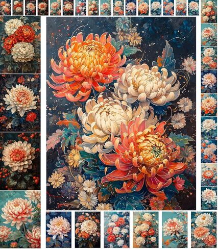 حزمة ورق decoupage (35 ورقة 6 "x8") سحر الأزهار: خوخ ناعم وزهور بيضاء تقع على خلفيات زرقاء خمر محكم ، وتثير الأناقة والحنين إلى الحنين إلى فلينز in Kuwait