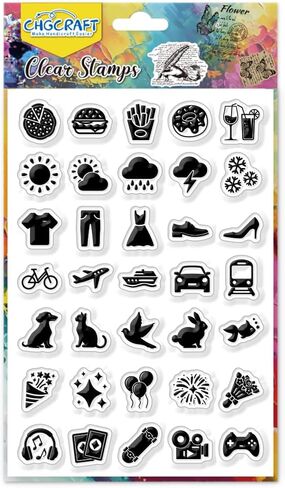 chgcraft cat life diary icon clear stamp stamprent transparent headicraft stamps for diy scrapbooking photo photo making make ، make ، stame cat ، 6.3x4.3inch in Saudi Arabia