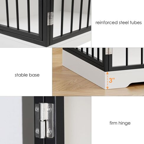 Dog Crate Furniture Kennel with Double Doors Wooden Pet House with 2 Drawers and Storage Cabinet, Indoor Dog Cage Farmhouse Modern Side End Table for Small Medium Dogs, White in Saudi Arabia