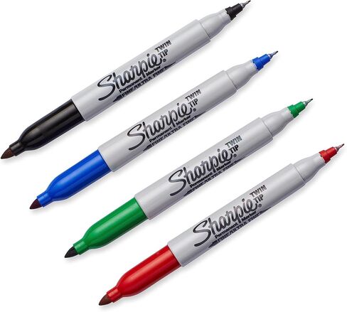 SHARPIE 32174PP Twin Tip Permanent Markers, Fine and Ultra Fine, Assorted Colors, 4 Count in Saudi Arabia