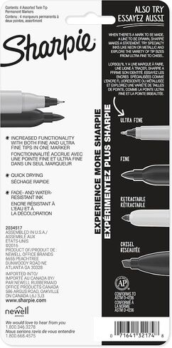 SHARPIE 32174PP Twin Tip Permanent Markers, Fine and Ultra Fine, Assorted Colors, 4 Count in Saudi Arabia