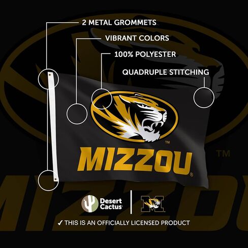 Desert Cactus University of Missouri Flag Tigers MU Mizzou Flags Banners 100% Polyester Indoor Outdoor 3x5 (Style 4) in Saudi Arabia