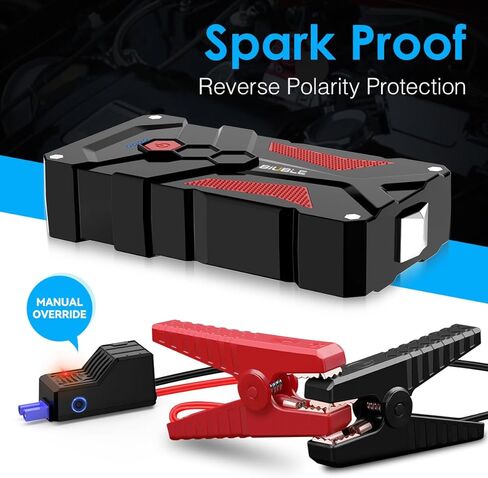 بادئ تشغيل السيارة مع ضاغط هواء، منفاخ قفز بيبل 4500 أمبير 150 رطل لكل بوصة مربعة لما يصل إلى جميع أنواع الغاز أو محرك الديزل 10.0 لتر، حزمة طاقة بطارية محمولة 12 فولت in Kuwait