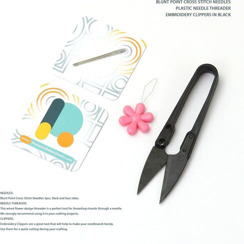 Boston USA CS084-2 - Cross Cross Stitch Kit#2 Prime. مجموعة من المواضيع والإبر ونسيج Aida و Threadle Needle و Clippers التطريز ونمط اللون المطبوع في الداخل. in Kuwait