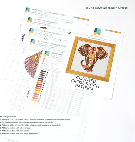 Boston USA CS084-2 - Cross Cross Stitch Kit#2 Prime. مجموعة من المواضيع والإبر ونسيج Aida و Threadle Needle و Clippers التطريز ونمط اللون المطبوع في الداخل. in Saudi Arabia