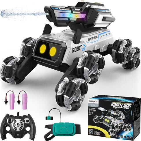 Robot Dog RC Stunt Car Toys - Interactive Remote Control Car with Gesture Control & Mecanum Wheels, LED Eyes, 3 Sound Effects, Birthday Gift for Kids Boys Girls Ages 6+ in Saudi Arabia