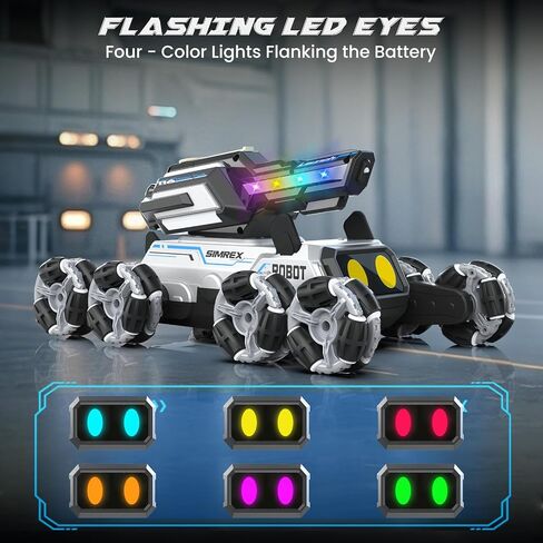Robot Dog RC Stunt Car Toys - Interactive Remote Control Car with Gesture Control & Mecanum Wheels, LED Eyes, 3 Sound Effects, Birthday Gift for Kids Boys Girls Ages 6+ in Saudi Arabia