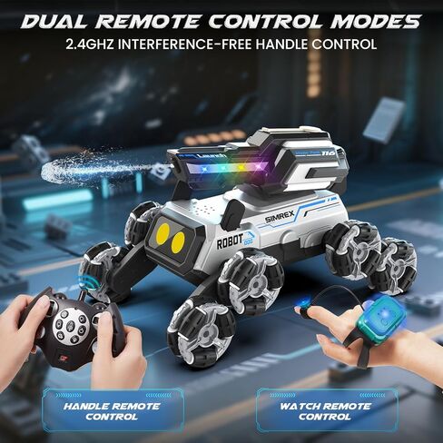 Robot Dog RC Stunt Car Toys - Interactive Remote Control Car with Gesture Control & Mecanum Wheels, LED Eyes, 3 Sound Effects, Birthday Gift for Kids Boys Girls Ages 6+ in Saudi Arabia
