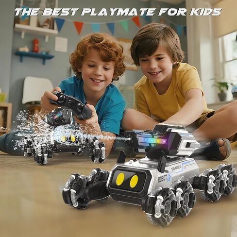 Robot Dog RC Stunt Car Toys - Interactive Remote Control Car with Gesture Control & Mecanum Wheels, LED Eyes, 3 Sound Effects, Birthday Gift for Kids Boys Girls Ages 6+ in Saudi Arabia