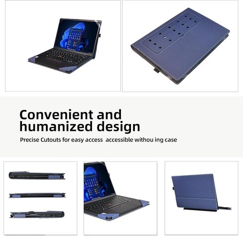 غطاء الكمبيوتر المحمول لـ Lenovo ThinkPad X1 Carbon Gen 12 | x1 2 in-1 Gen 9 | HP Envy X360 14-FA 14Z-FA | 14-FC 14T-FC | Specter X360 2-IN-1 14-EU 14T-EU COLLESS 14 "PU Leather Inner Cover (Black) in Kuwait