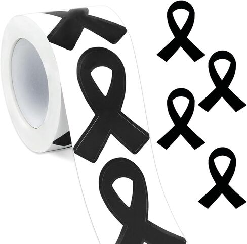Orange Ribbon Stickers, 300Pcs Self-Adhesive Leukemia Awareness Ribbon Sticker, Shaped Decal Sticker Label Roll for Men Women Kids Office School Kidney Cancer Awareness Event Support Decorations in Kuwait