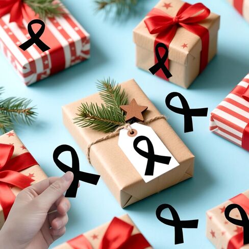 Orange Ribbon Stickers, 300Pcs Self-Adhesive Leukemia Awareness Ribbon Sticker, Shaped Decal Sticker Label Roll for Men Women Kids Office School Kidney Cancer Awareness Event Support Decorations in Kuwait