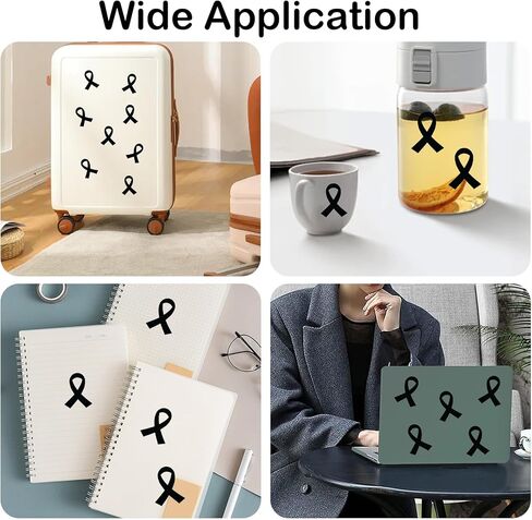 Orange Ribbon Stickers, 300Pcs Self-Adhesive Leukemia Awareness Ribbon Sticker, Shaped Decal Sticker Label Roll for Men Women Kids Office School Kidney Cancer Awareness Event Support Decorations in Kuwait