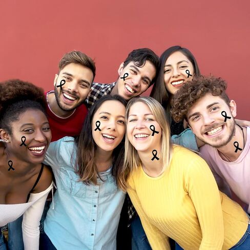 Orange Ribbon Stickers, 300Pcs Self-Adhesive Leukemia Awareness Ribbon Sticker, Shaped Decal Sticker Label Roll for Men Women Kids Office School Kidney Cancer Awareness Event Support Decorations in Kuwait