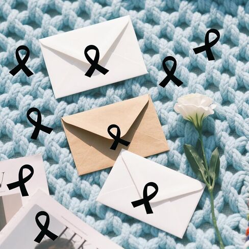 Orange Ribbon Stickers, 300Pcs Self-Adhesive Leukemia Awareness Ribbon Sticker, Shaped Decal Sticker Label Roll for Men Women Kids Office School Kidney Cancer Awareness Event Support Decorations in Kuwait