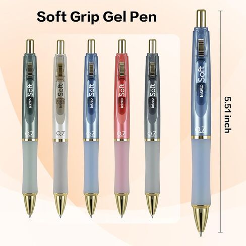 Soft Gel Ink Pens for Journaling, 0.7mm Medium Point Retractable Pen, Black Ink Writing Pens with Refills, Pack of 15 (15) in Saudi Arabia