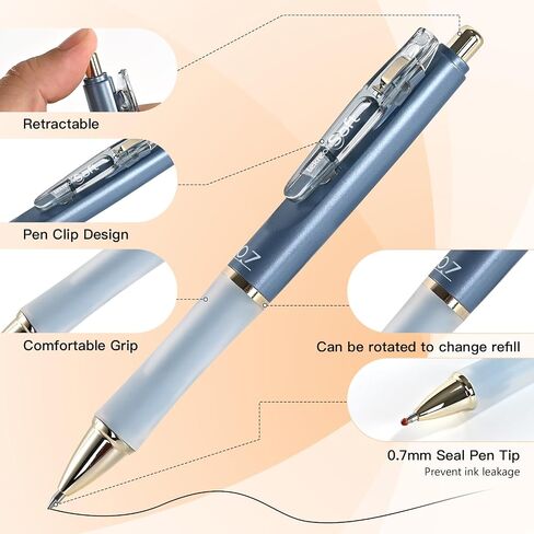 Soft Gel Ink Pens for Journaling, 0.7mm Medium Point Retractable Pen, Black Ink Writing Pens with Refills, Pack of 15 (15) in Saudi Arabia