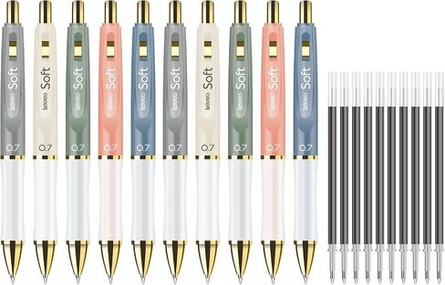 Soft Gel Ink Pens for Journaling, 0.7mm Medium Point Retractable Pen, Black Ink Writing Pens with Refills, Pack of 15 (15) in Saudi Arabia