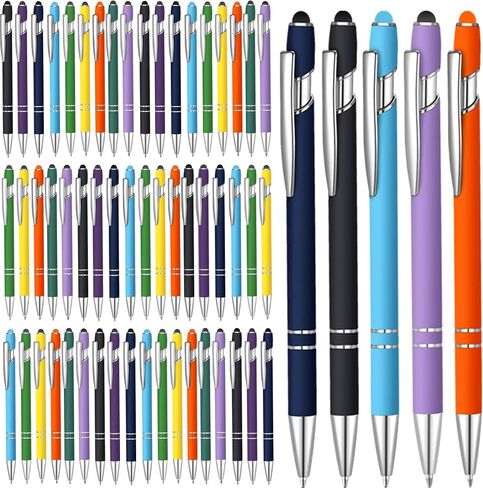 100 Pcs Ballpoint Pen with Stylus 2 in 1 Ballpoint Pen for Touch Screens, 2 in 1 Thank You Pen Gift for Colleagues, Coworker, Office (Multicolor) in Saudi Arabia