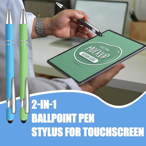 100 Pcs Ballpoint Pen with Stylus 2 in 1 Ballpoint Pen for Touch Screens, 2 in 1 Thank You Pen Gift for Colleagues, Coworker, Office (Multicolor) in Saudi Arabia